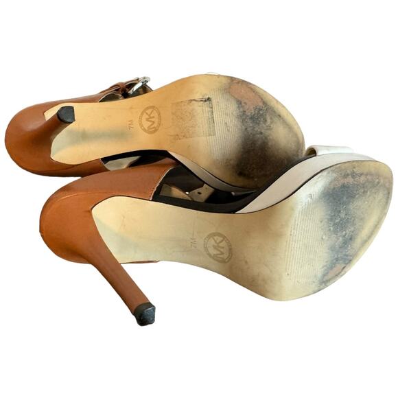 Michael Kors Beverly Buckled Color Block Stiletto Heel Sandals - Picture 7 of 11